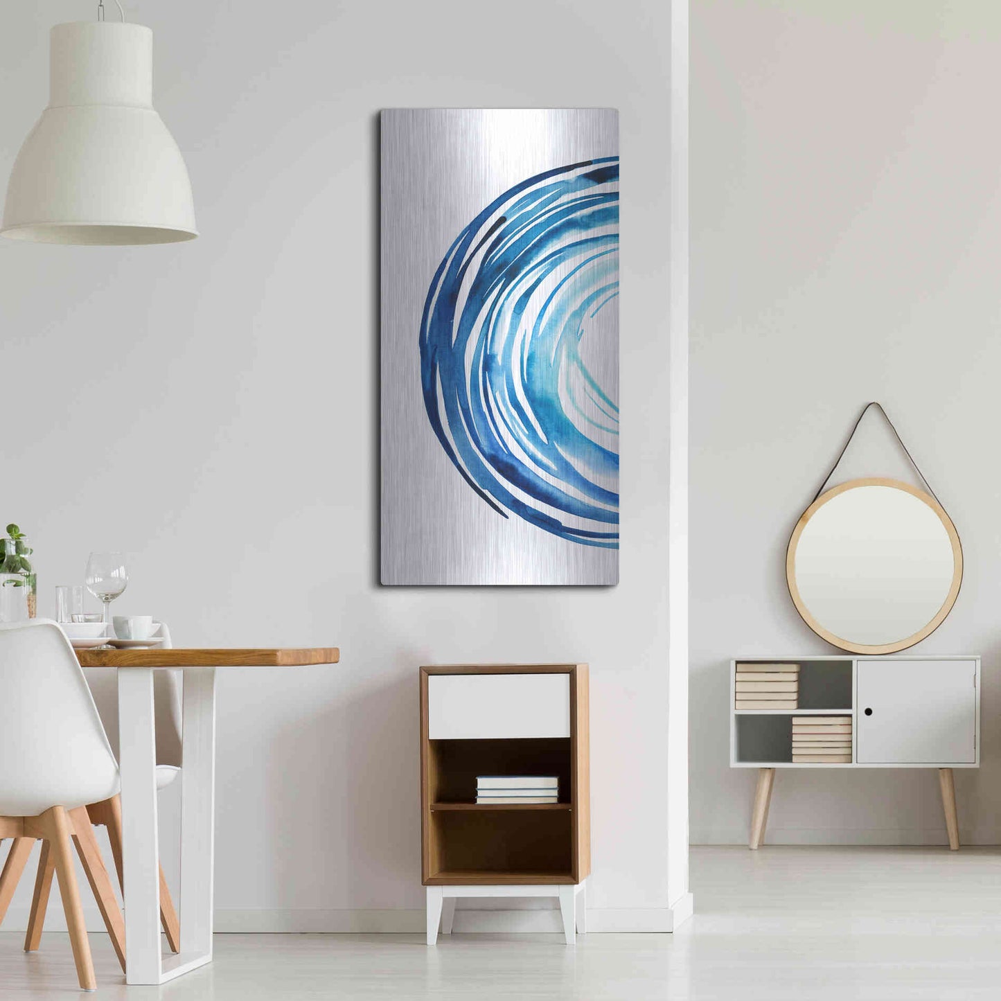 Luxe Metal Art 'Blue Vortex I' by Grace Popp Metal Wall Art,24x48