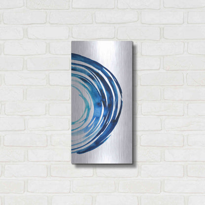 Luxe Metal Art 'Blue Vortex II' by Grace Popp Metal Wall Art,12x24