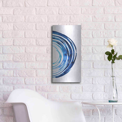 Luxe Metal Art 'Blue Vortex II' by Grace Popp Metal Wall Art,12x24
