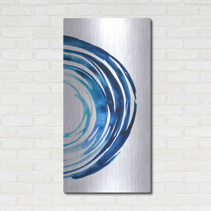 Luxe Metal Art 'Blue Vortex II' by Grace Popp Metal Wall Art,24x48