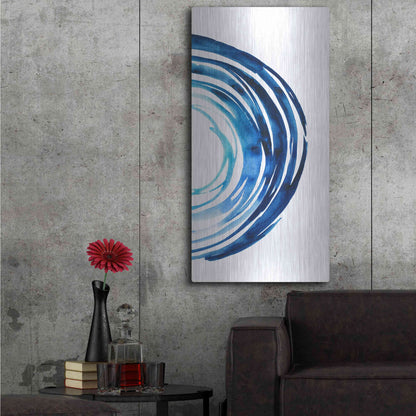 Luxe Metal Art 'Blue Vortex II' by Grace Popp Metal Wall Art,24x48