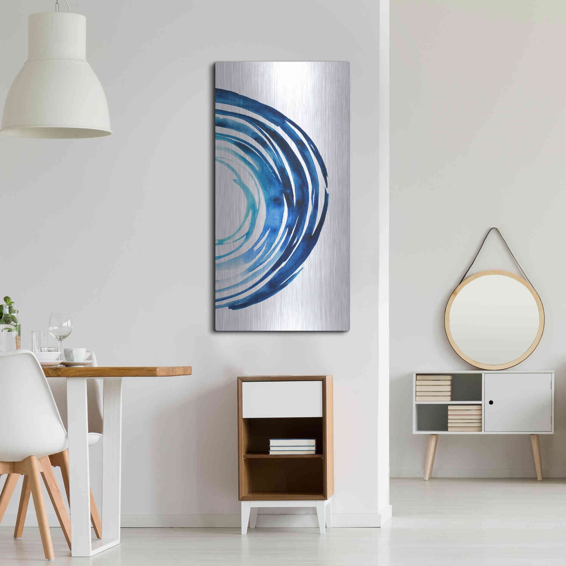 Luxe Metal Art 'Blue Vortex II' by Grace Popp Metal Wall Art,24x48