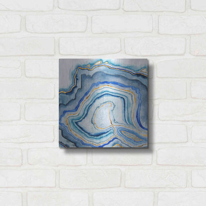 Luxe Metal Art 'Cobalt Agate I' by Grace Popp Metal Wall Art,12x12