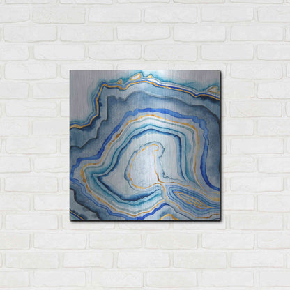 Luxe Metal Art 'Cobalt Agate I' by Grace Popp Metal Wall Art,24x24
