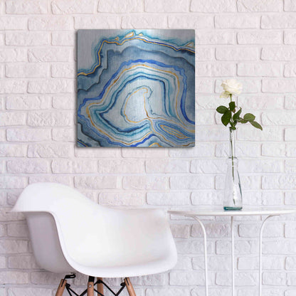 Luxe Metal Art 'Cobalt Agate I' by Grace Popp Metal Wall Art,24x24