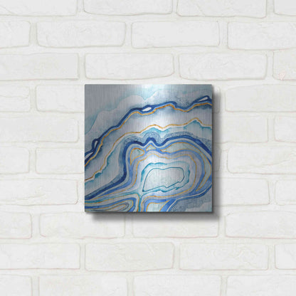 Luxe Metal Art 'Cobalt Agate II' by Grace Popp Metal Wall Art,12x12