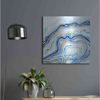 Luxe Metal Art 'Cobalt Agate II' by Grace Popp Metal Wall Art,24x24