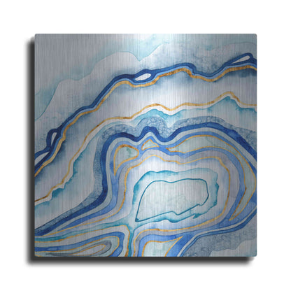Luxe Metal Art 'Cobalt Agate II' by Grace Popp Metal Wall Art