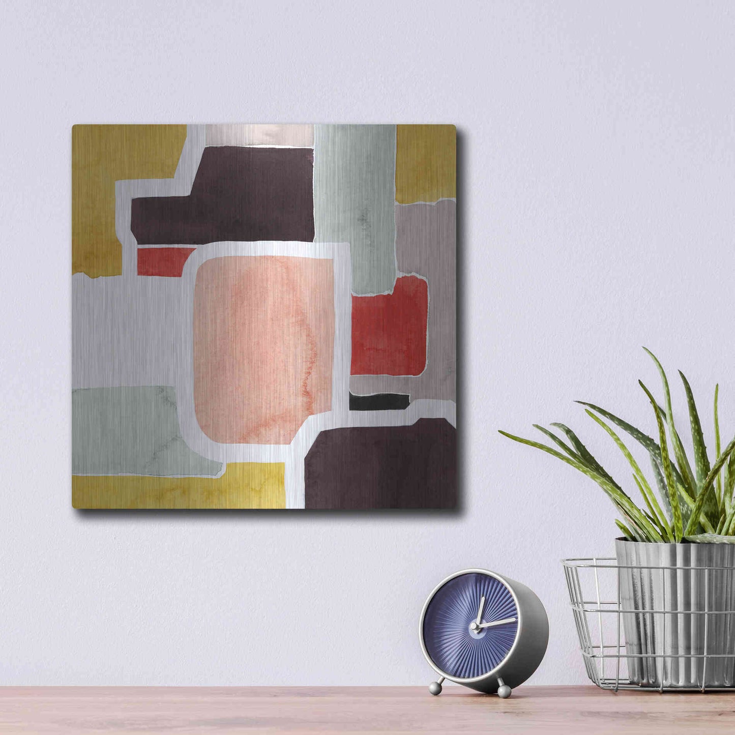 Luxe Metal Art 'Color Blocking II' by Grace Popp Metal Wall Art,12x12