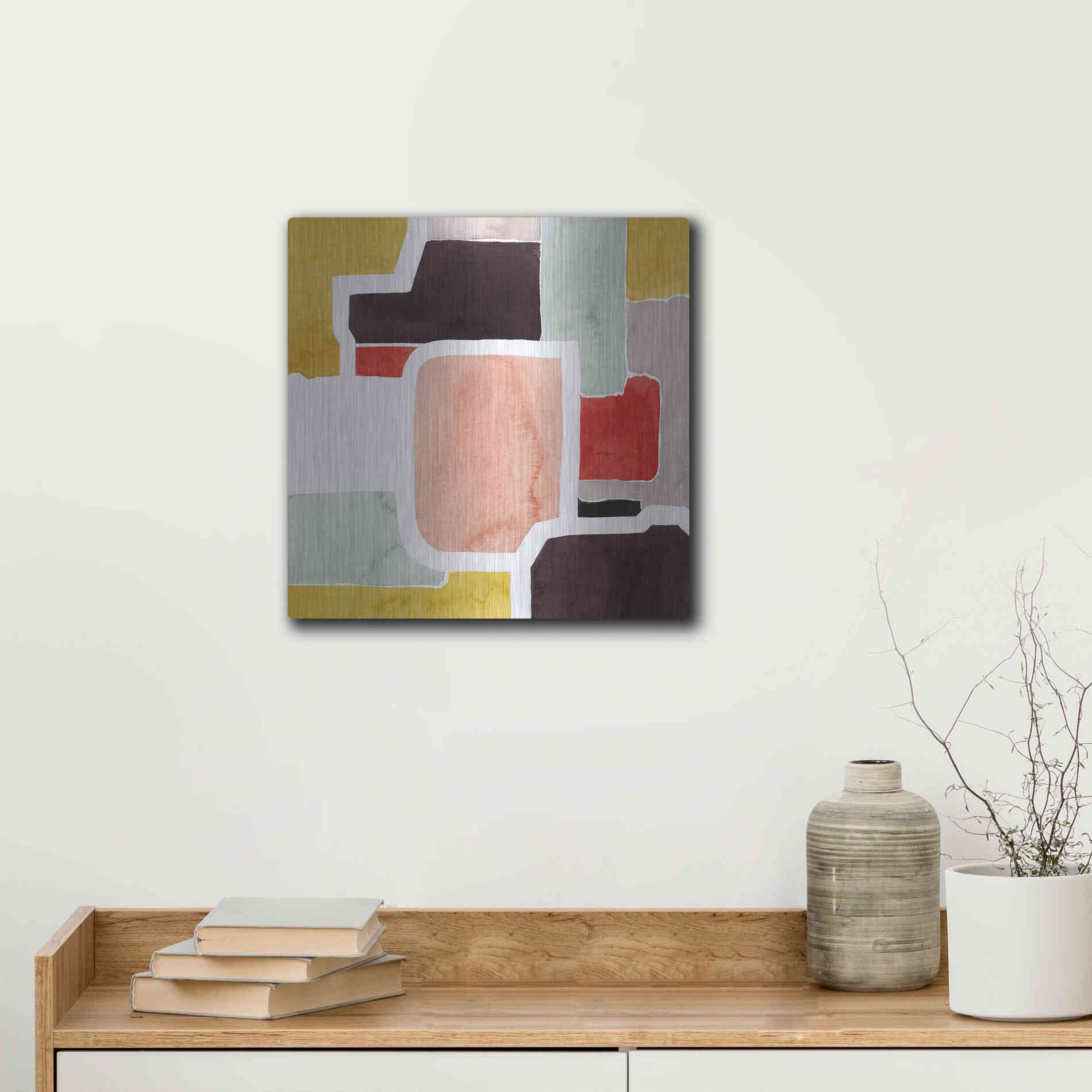 Luxe Metal Art 'Color Blocking II' by Grace Popp Metal Wall Art,12x12