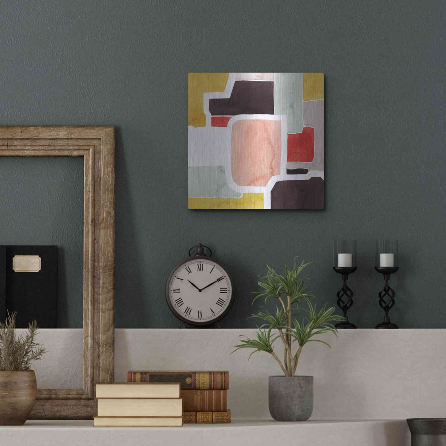 Luxe Metal Art 'Color Blocking II' by Grace Popp Metal Wall Art,12x12