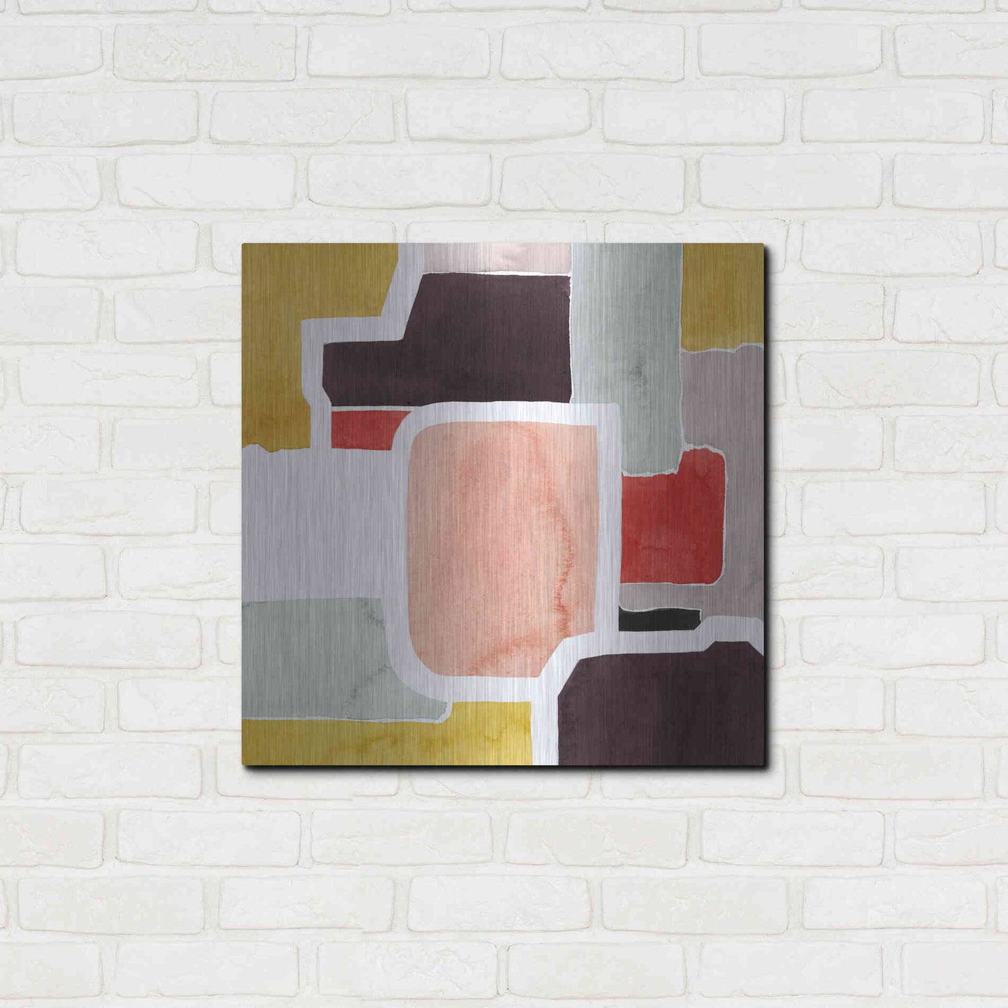 Luxe Metal Art 'Color Blocking II' by Grace Popp Metal Wall Art,24x24