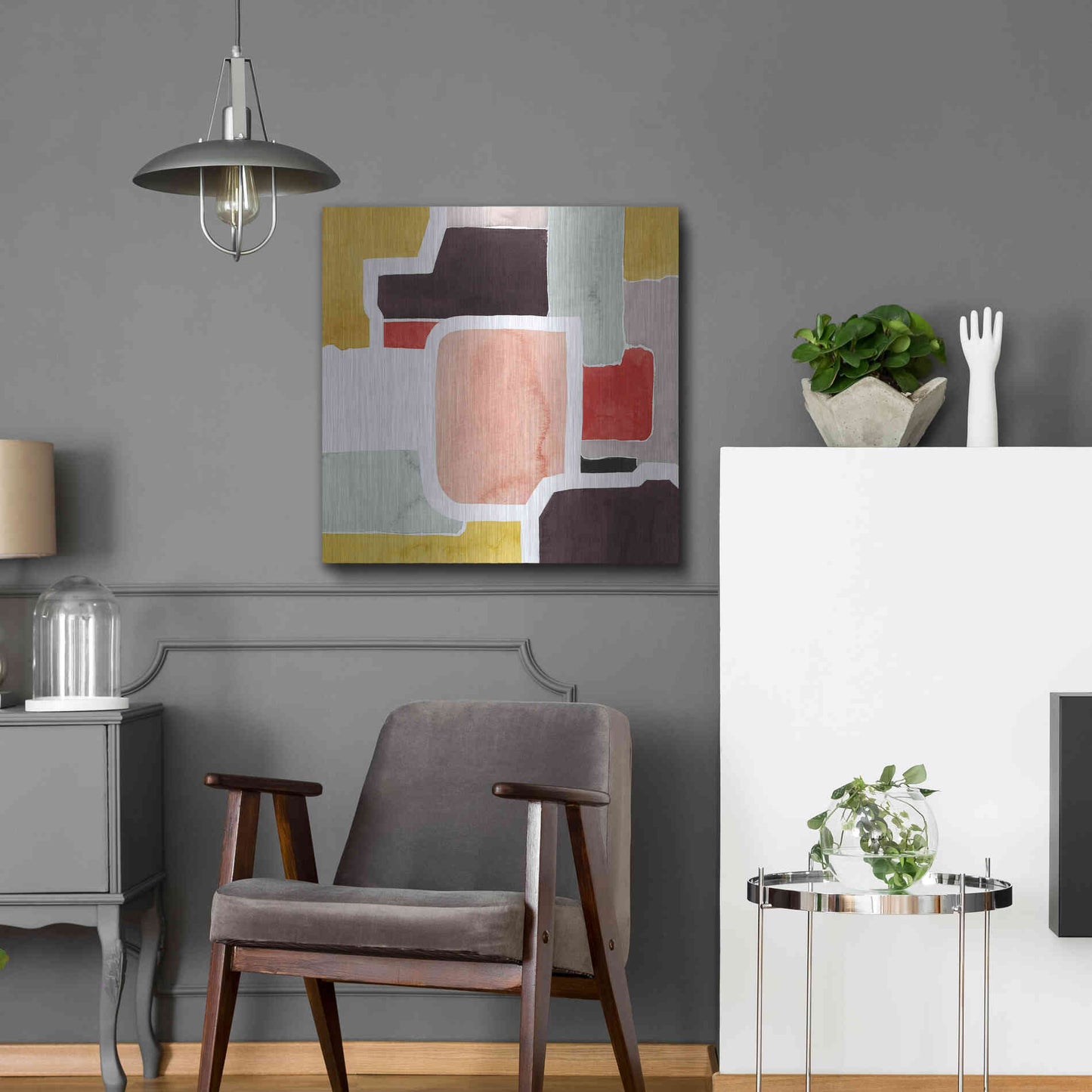 Luxe Metal Art 'Color Blocking II' by Grace Popp Metal Wall Art,24x24