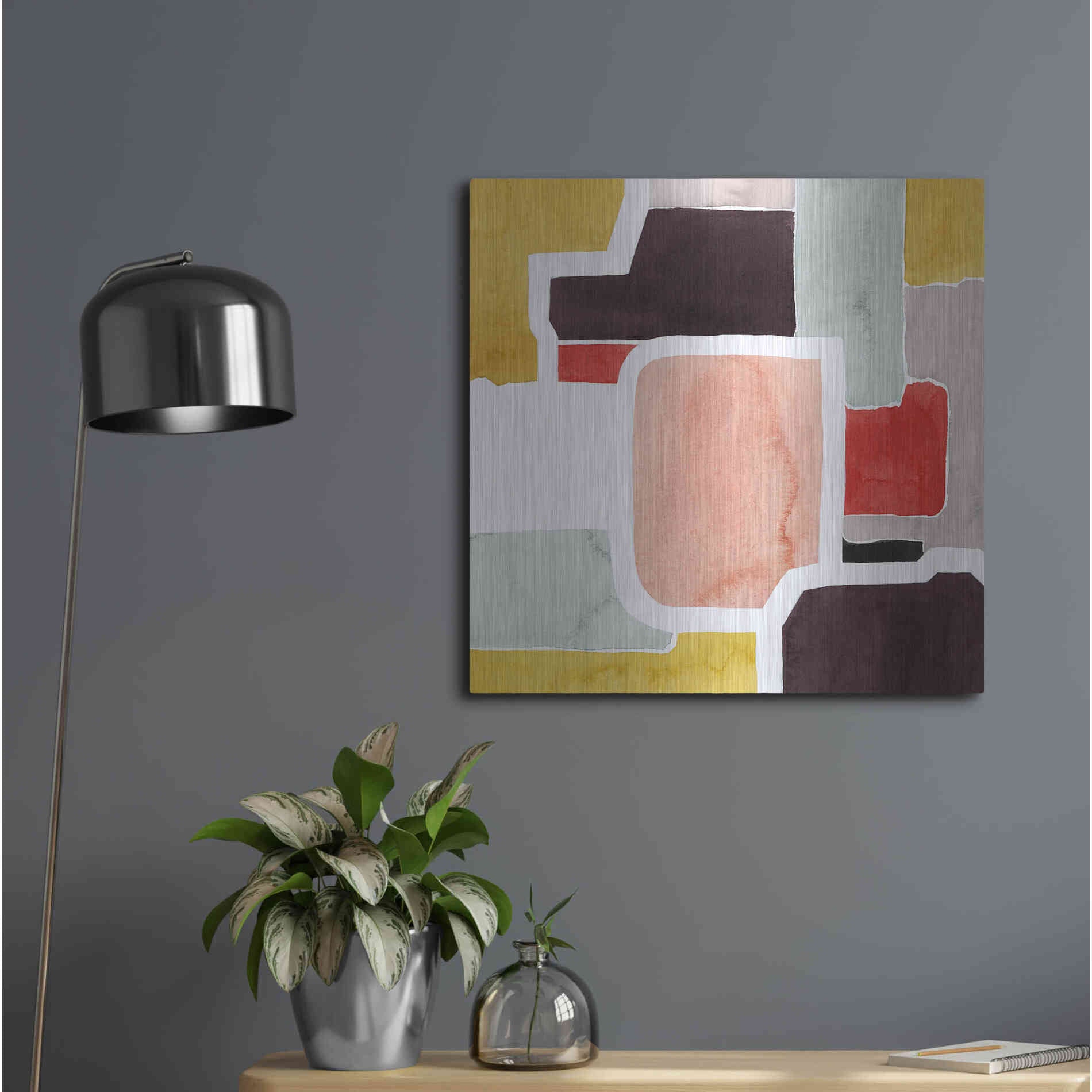 Luxe Metal Art 'Color Blocking II' by Grace Popp Metal Wall Art,24x24