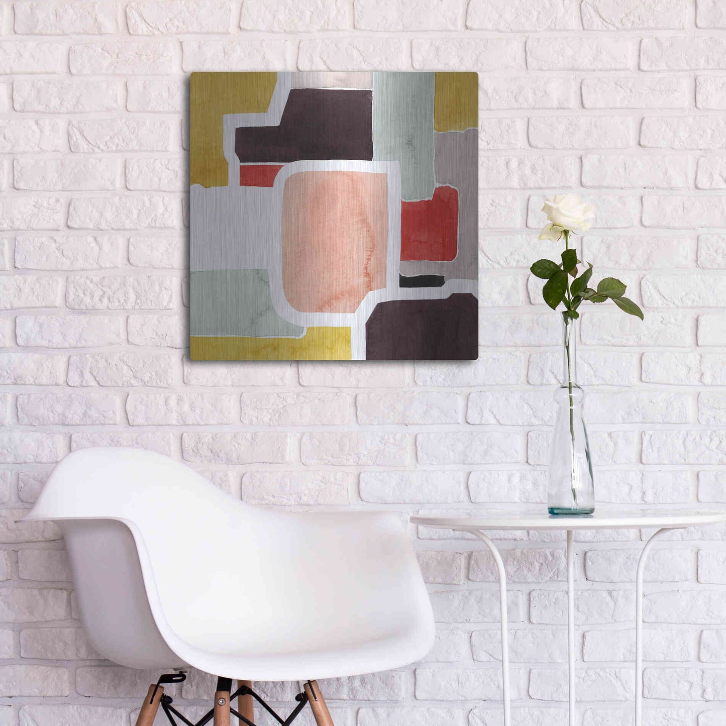 Luxe Metal Art 'Color Blocking II' by Grace Popp Metal Wall Art,24x24