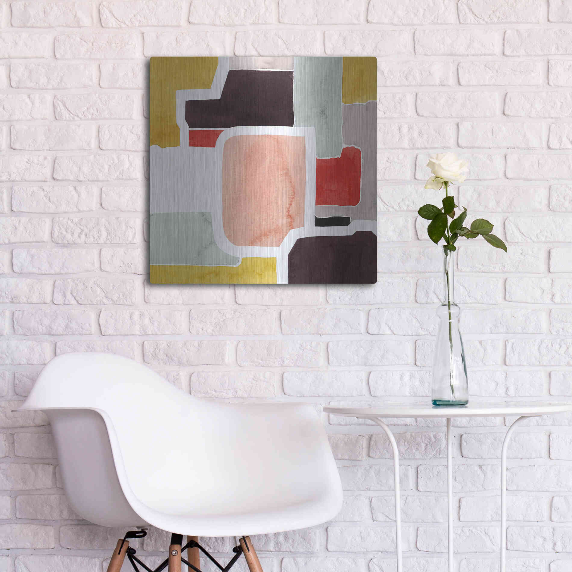 Luxe Metal Art 'Color Blocking II' by Grace Popp Metal Wall Art,24x24