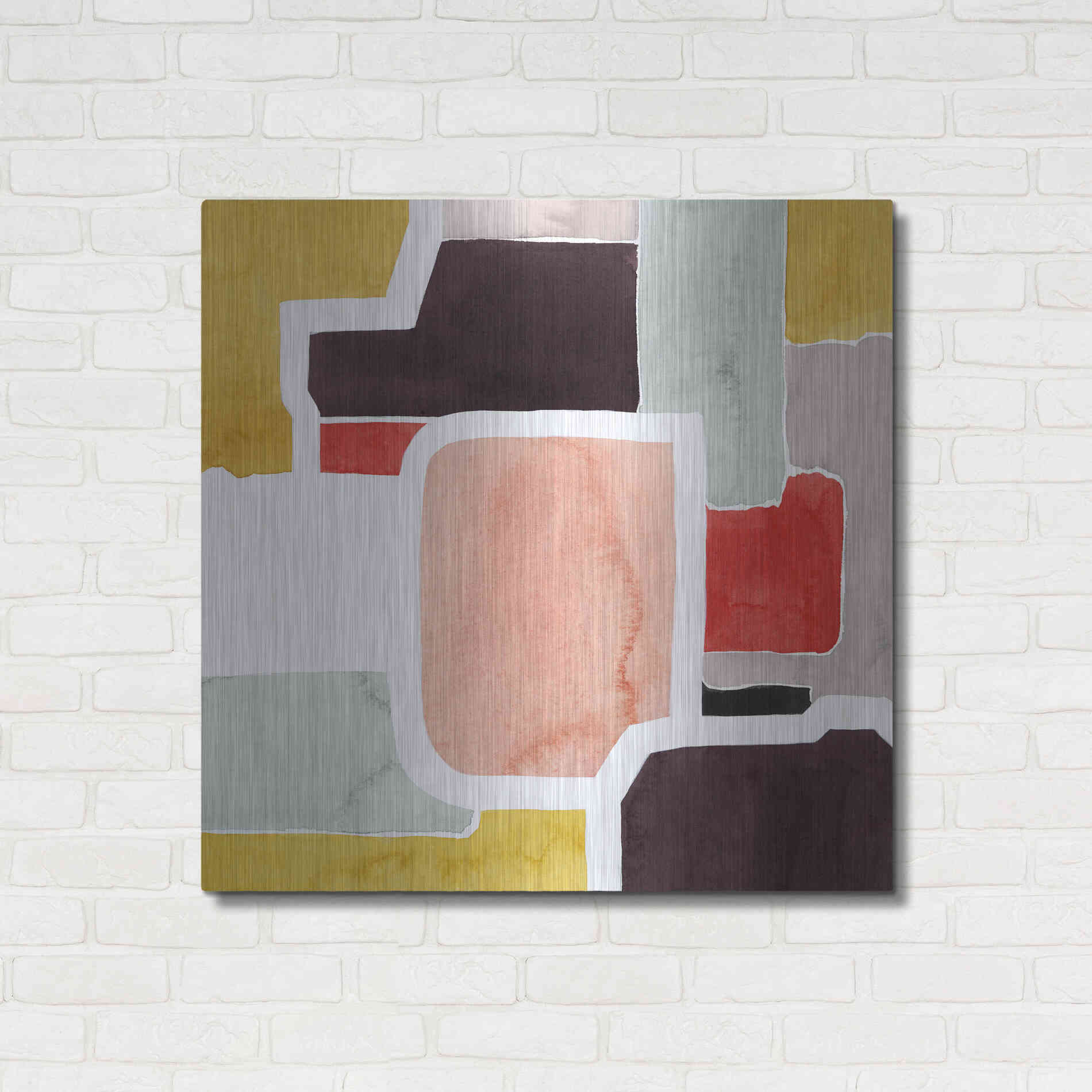 Luxe Metal Art 'Color Blocking II' by Grace Popp Metal Wall Art,36x36