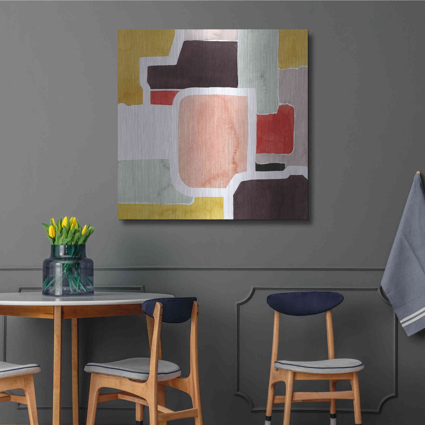 Luxe Metal Art 'Color Blocking II' by Grace Popp Metal Wall Art,36x36