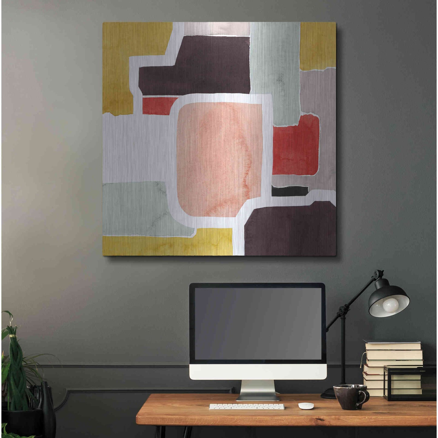 Luxe Metal Art 'Color Blocking II' by Grace Popp Metal Wall Art,36x36