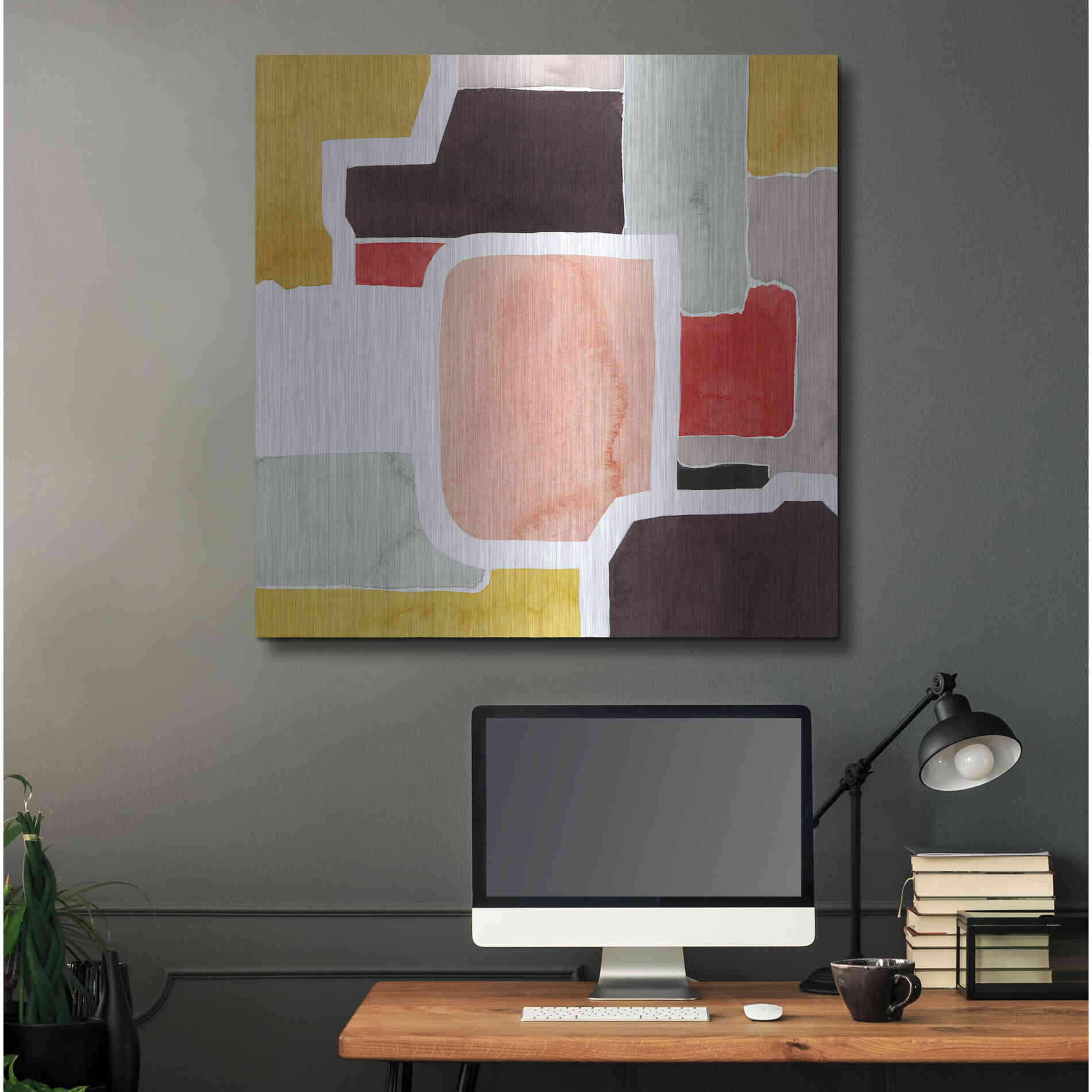 Luxe Metal Art 'Color Blocking II' by Grace Popp Metal Wall Art,36x36