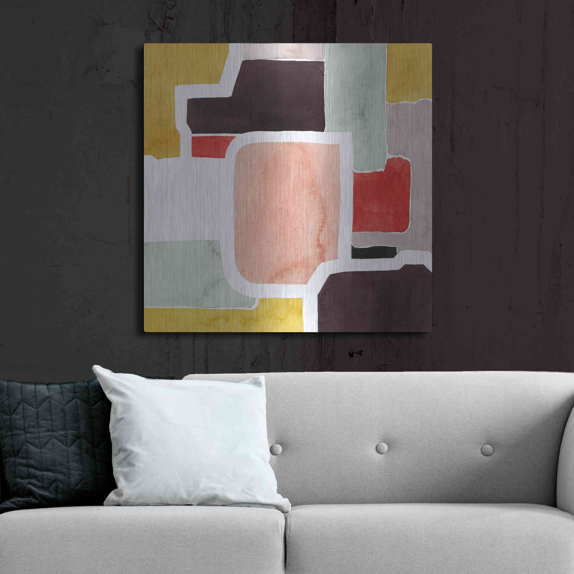 Luxe Metal Art 'Color Blocking II' by Grace Popp Metal Wall Art,36x36