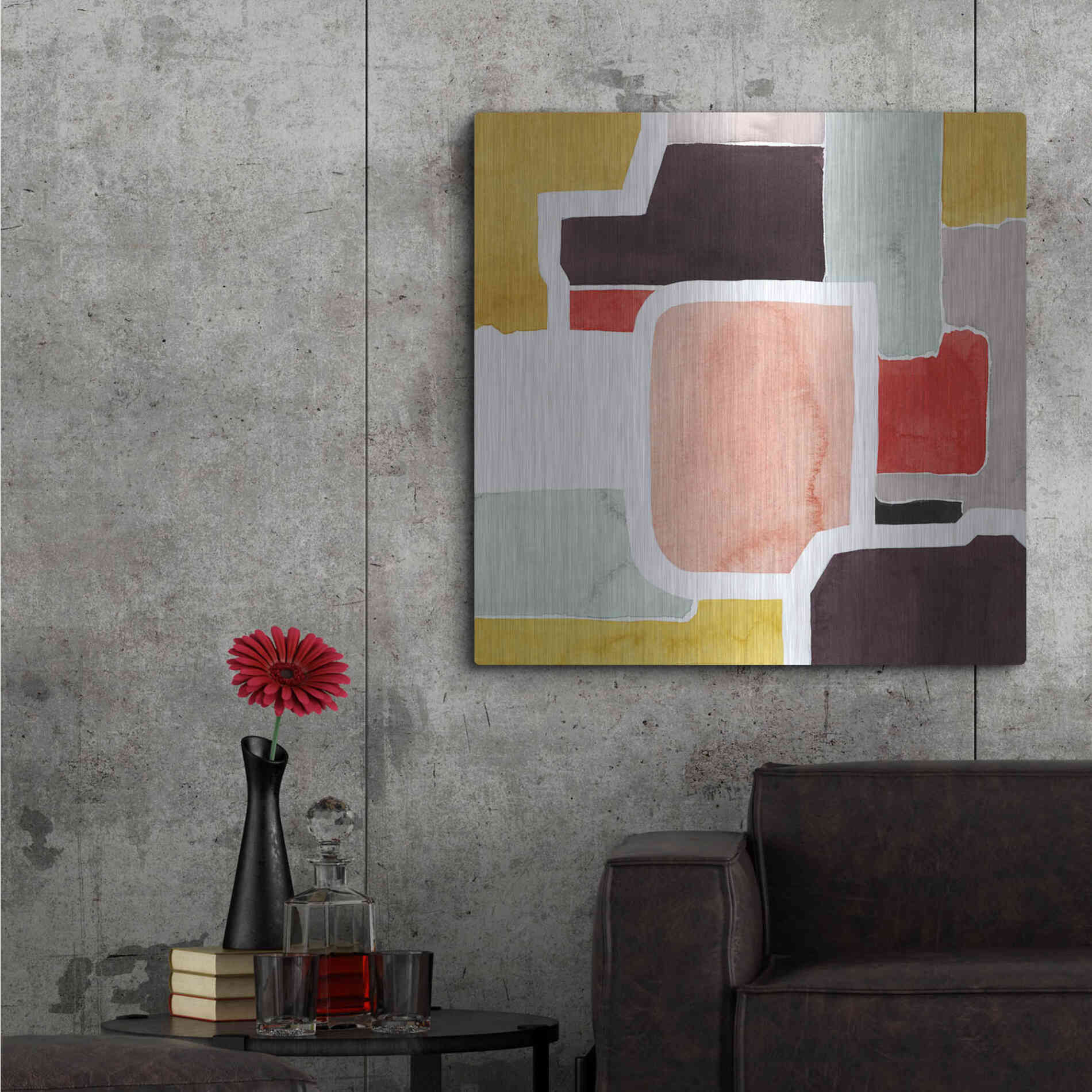 Luxe Metal Art 'Color Blocking II' by Grace Popp Metal Wall Art,36x36