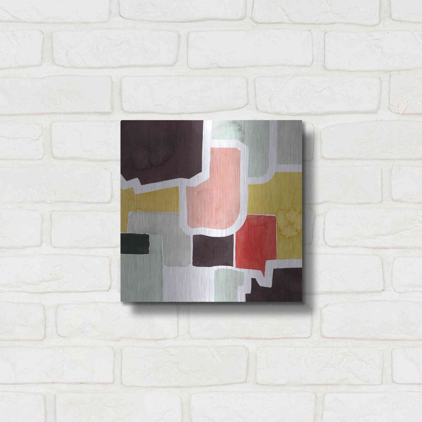 Luxe Metal Art 'Color Blocking IV' by Grace Popp Metal Wall Art,12x12