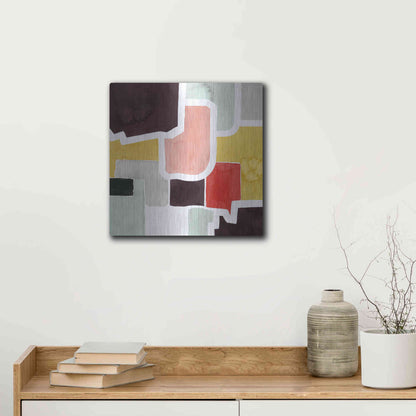 Luxe Metal Art 'Color Blocking IV' by Grace Popp Metal Wall Art,12x12
