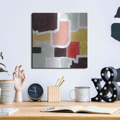 Luxe Metal Art 'Color Blocking IV' by Grace Popp Metal Wall Art,12x12
