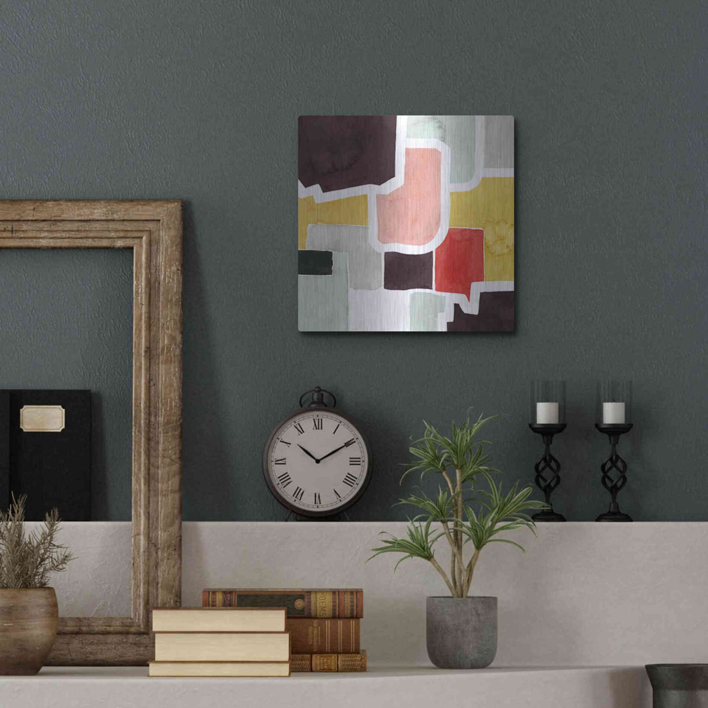 Luxe Metal Art 'Color Blocking IV' by Grace Popp Metal Wall Art,12x12