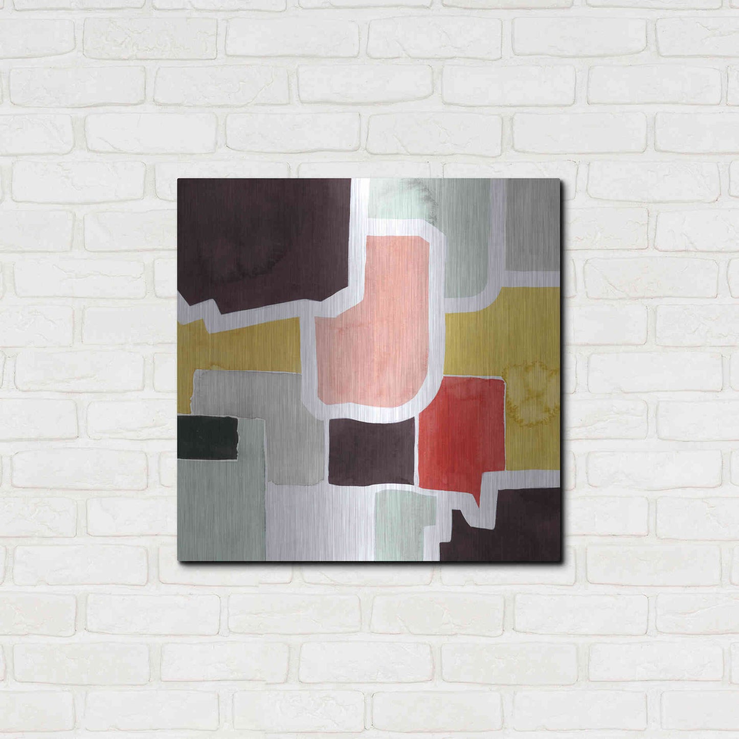 Luxe Metal Art 'Color Blocking IV' by Grace Popp Metal Wall Art,24x24