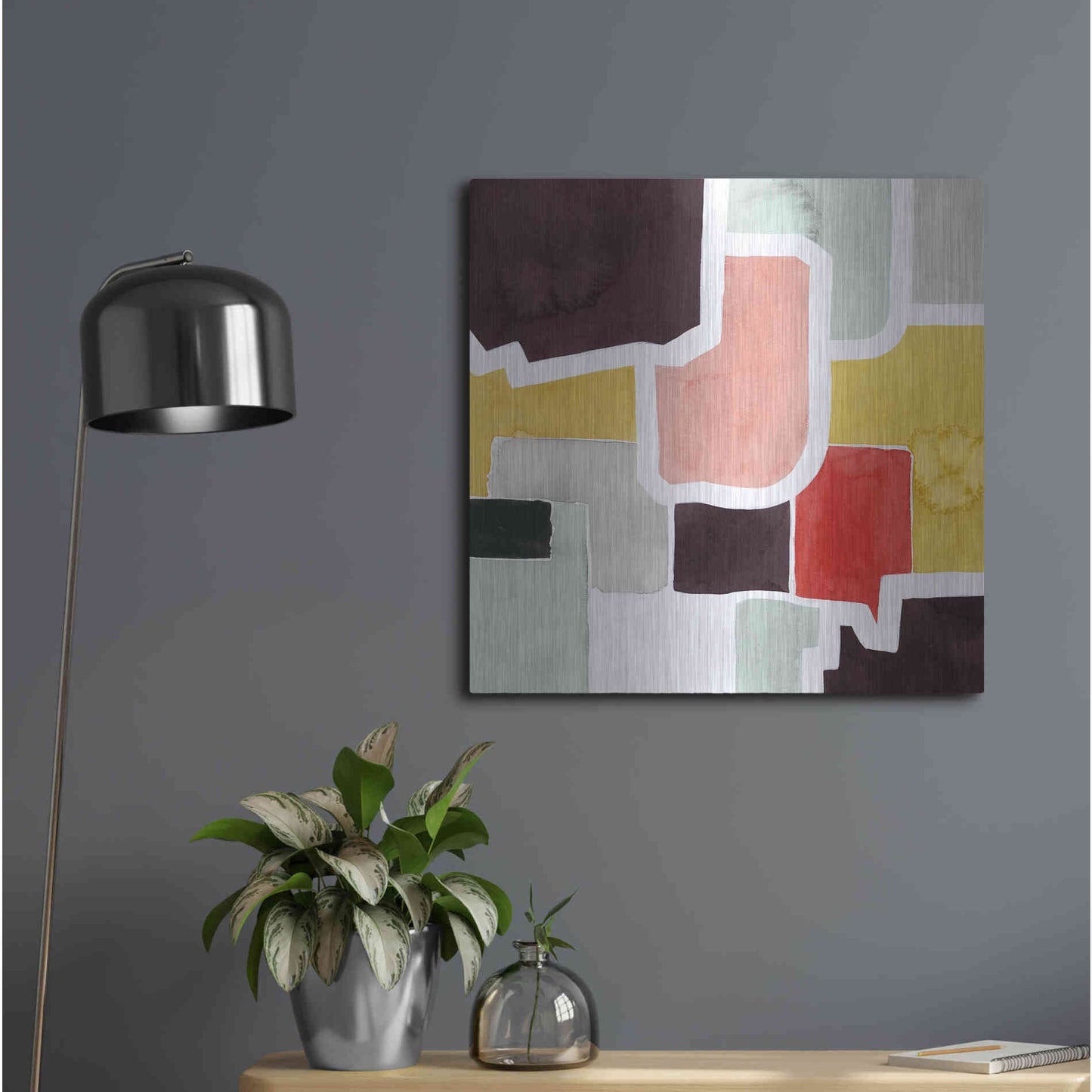 Luxe Metal Art 'Color Blocking IV' by Grace Popp Metal Wall Art,24x24