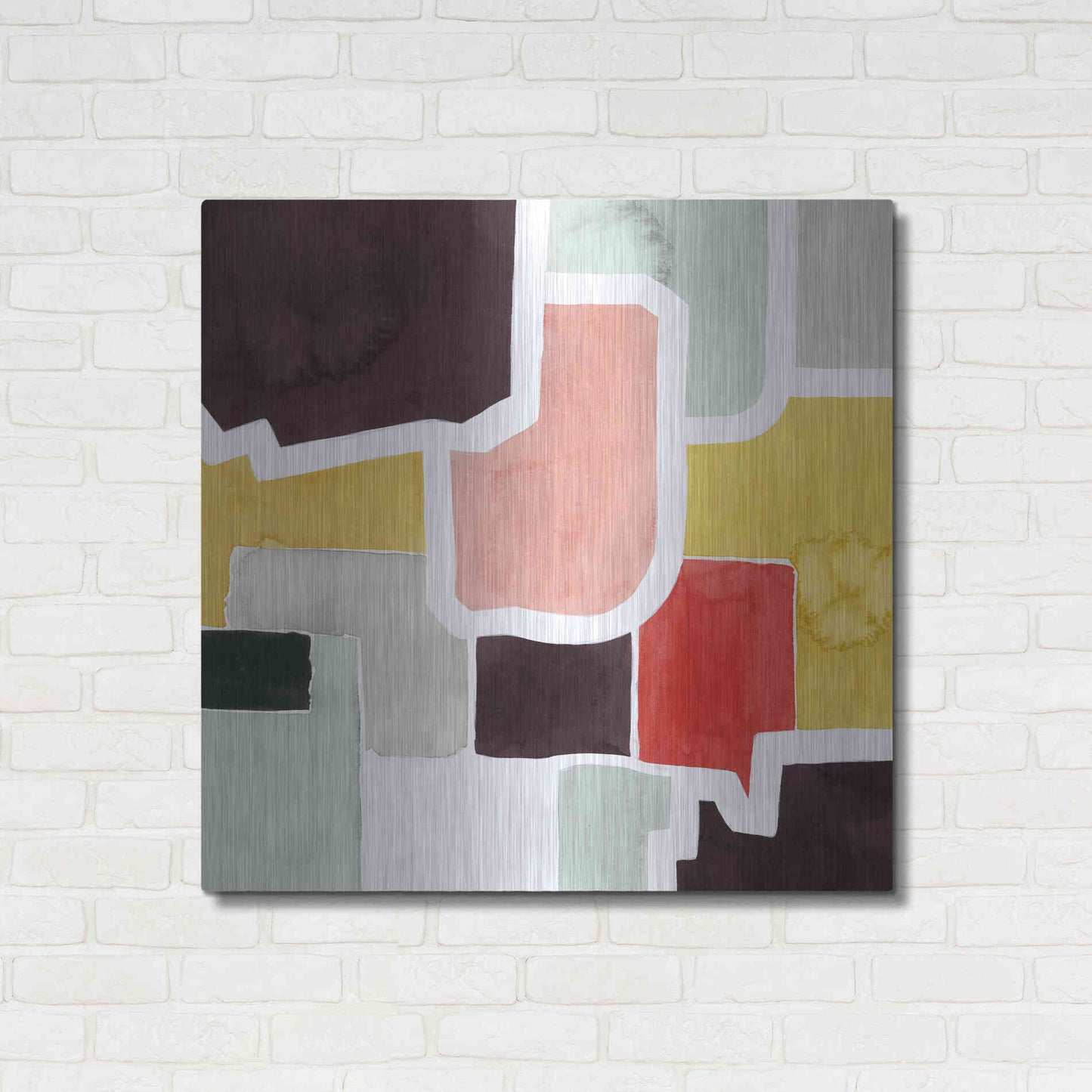 Luxe Metal Art 'Color Blocking IV' by Grace Popp Metal Wall Art,36x36