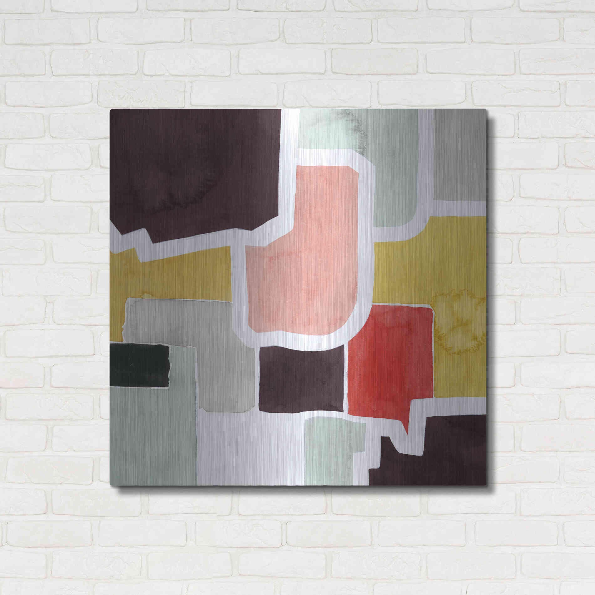 Luxe Metal Art 'Color Blocking IV' by Grace Popp Metal Wall Art,36x36