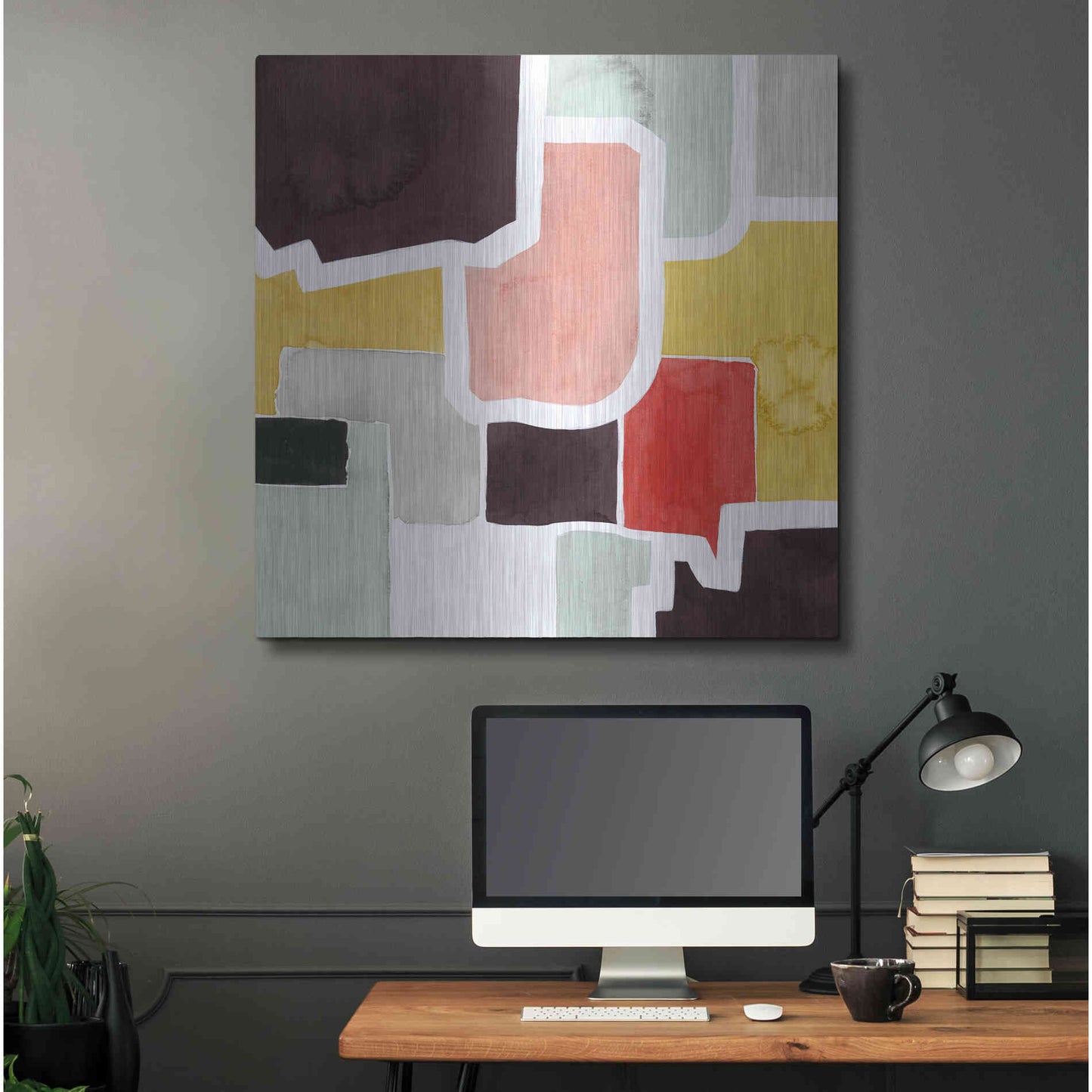 Luxe Metal Art 'Color Blocking IV' by Grace Popp Metal Wall Art,36x36