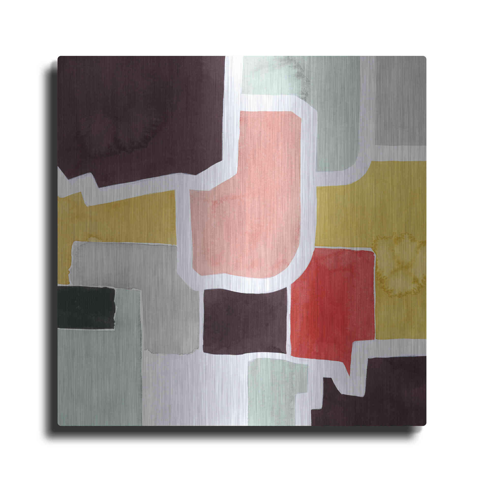 Luxe Metal Art 'Color Blocking IV' by Grace Popp Metal Wall Art