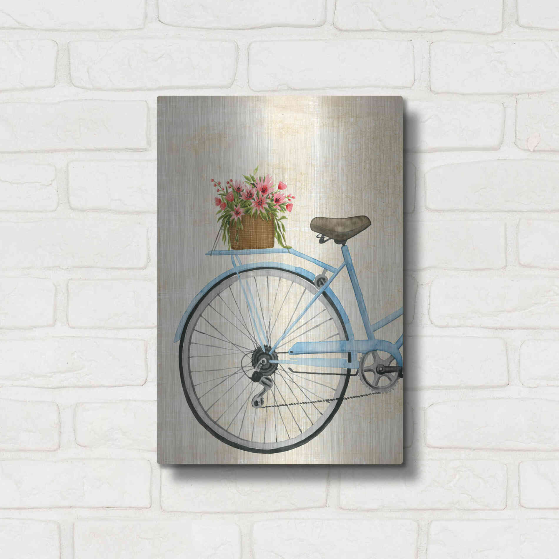 Luxe Metal Art 'Courier Fleur I' by Grace Popp Metal Wall Art,12x16