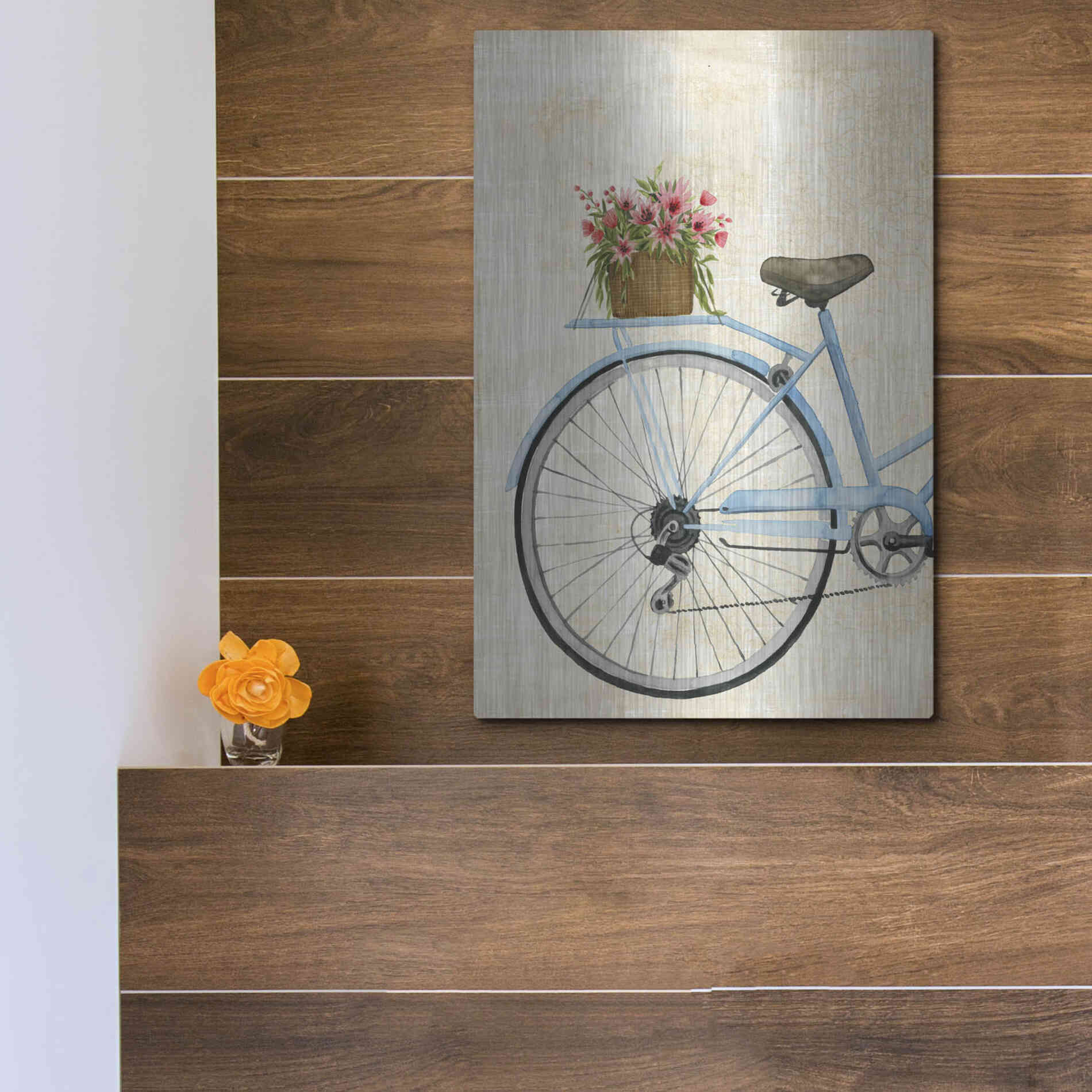 Luxe Metal Art 'Courier Fleur I' by Grace Popp Metal Wall Art,12x16