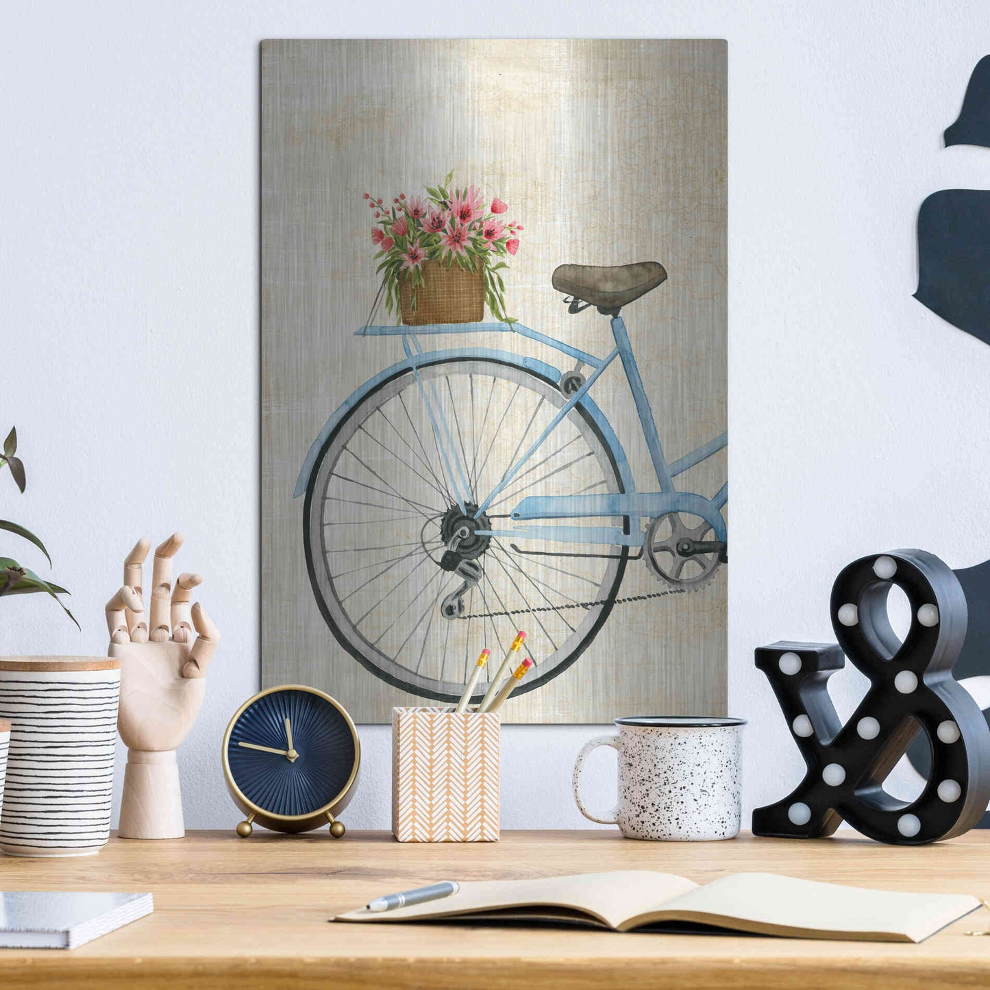 Luxe Metal Art 'Courier Fleur I' by Grace Popp Metal Wall Art,12x16