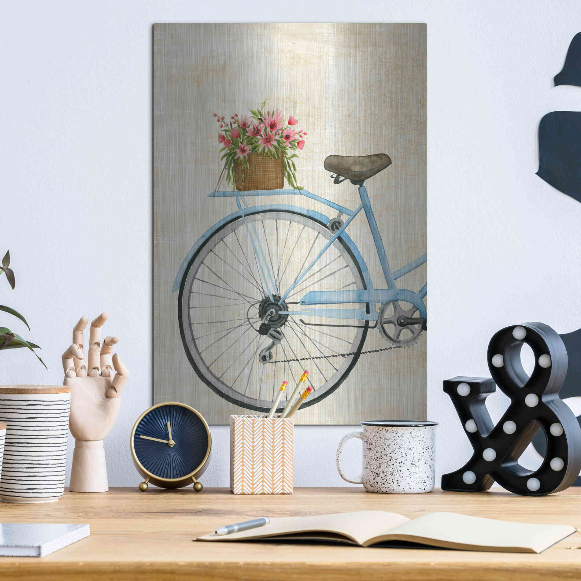 Luxe Metal Art 'Courier Fleur I' by Grace Popp Metal Wall Art,12x16