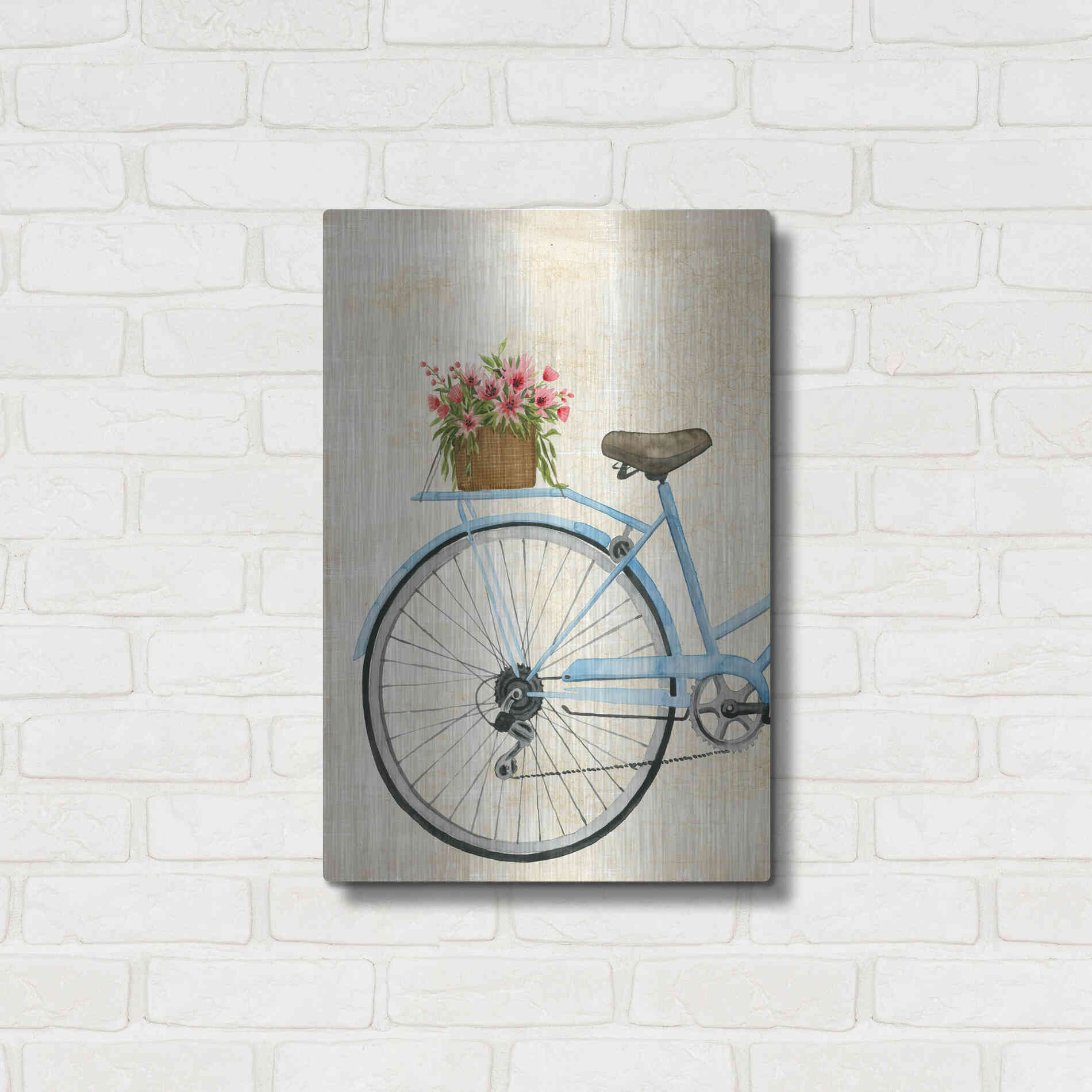 Luxe Metal Art 'Courier Fleur I' by Grace Popp Metal Wall Art,16x24