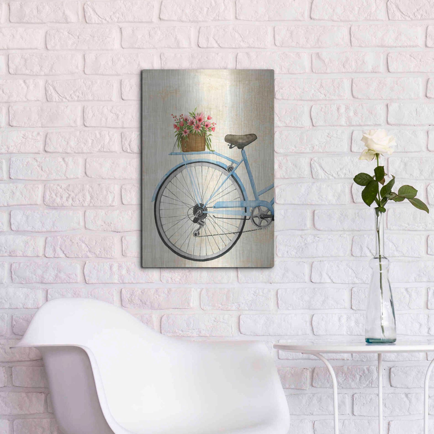 Luxe Metal Art 'Courier Fleur I' by Grace Popp Metal Wall Art,16x24