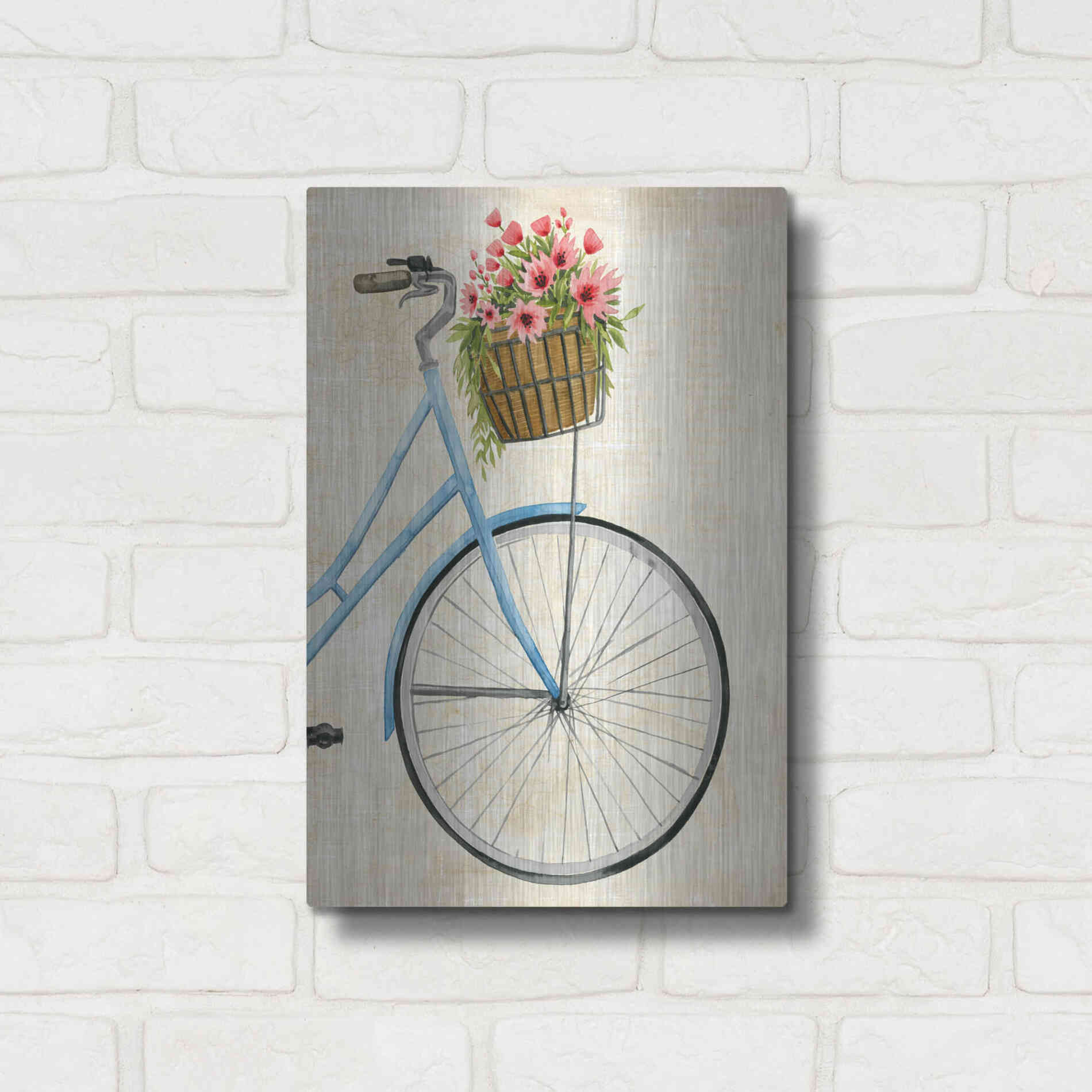 Luxe Metal Art 'Courier Fleur II' by Grace Popp Metal Wall Art,12x16