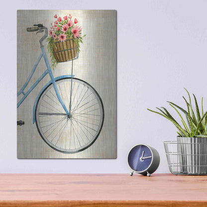 Luxe Metal Art 'Courier Fleur II' by Grace Popp Metal Wall Art,12x16