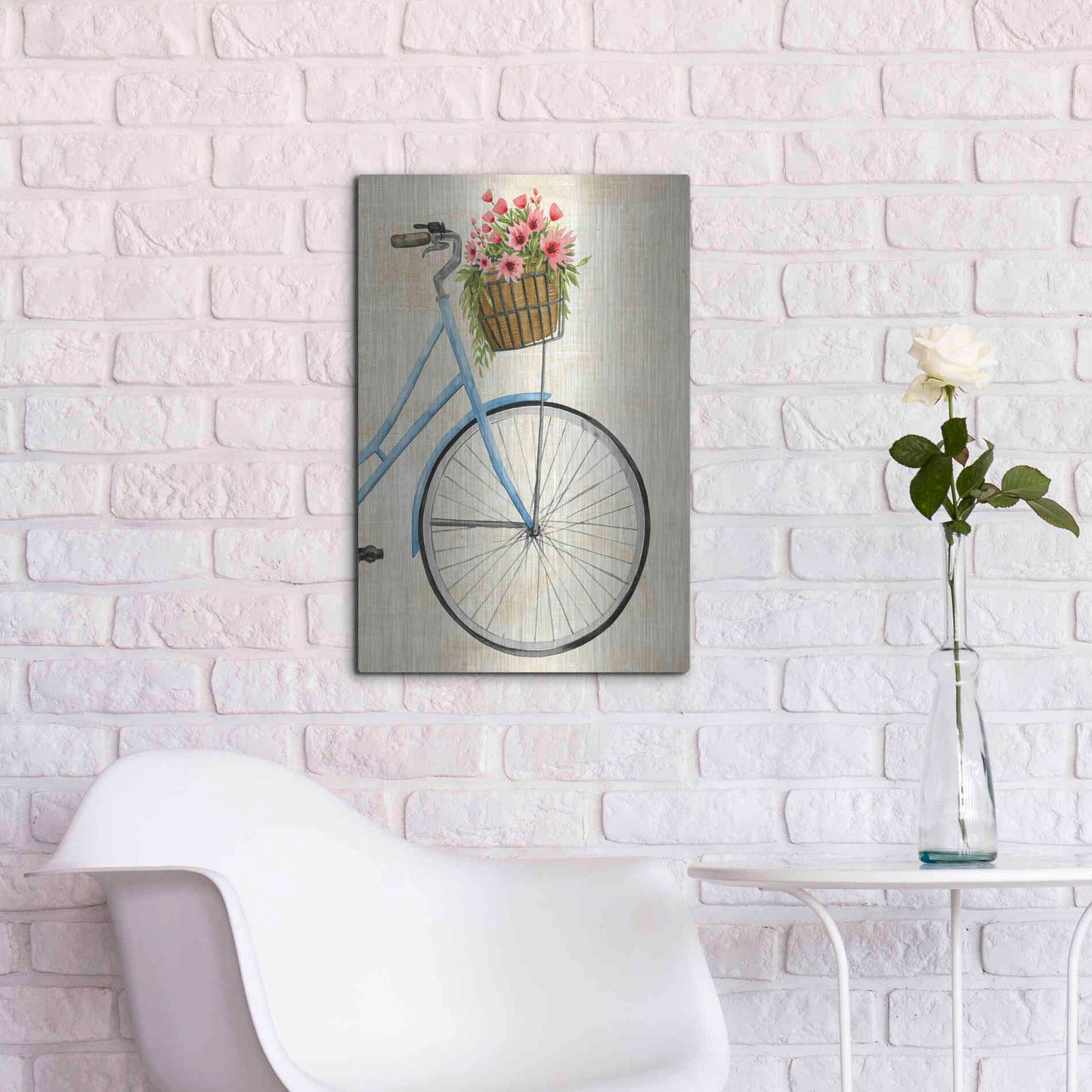 Luxe Metal Art 'Courier Fleur II' by Grace Popp Metal Wall Art,16x24