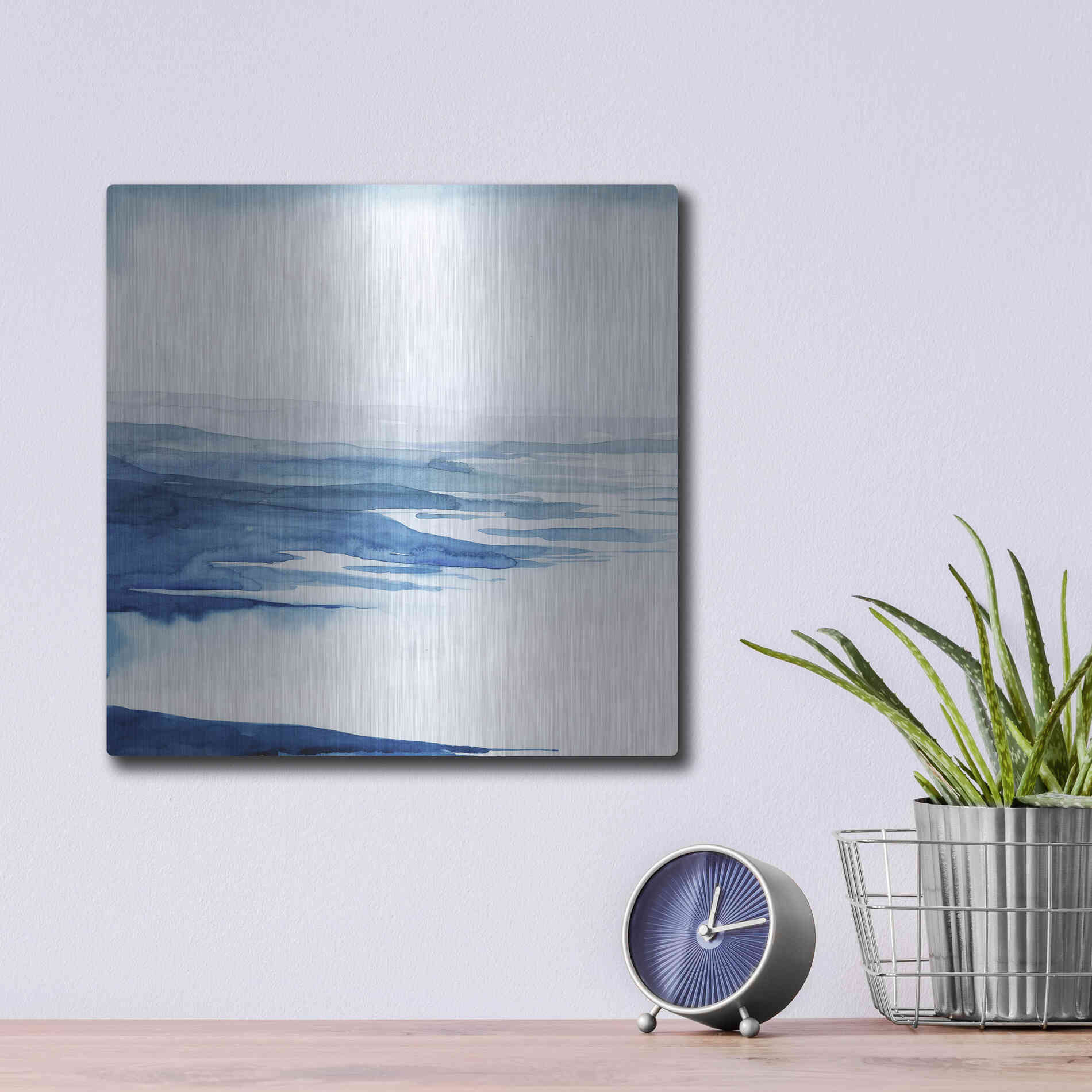 Luxe Metal Art 'Crystallized Lagoon I' by Grace Popp Metal Wall Art,12x12