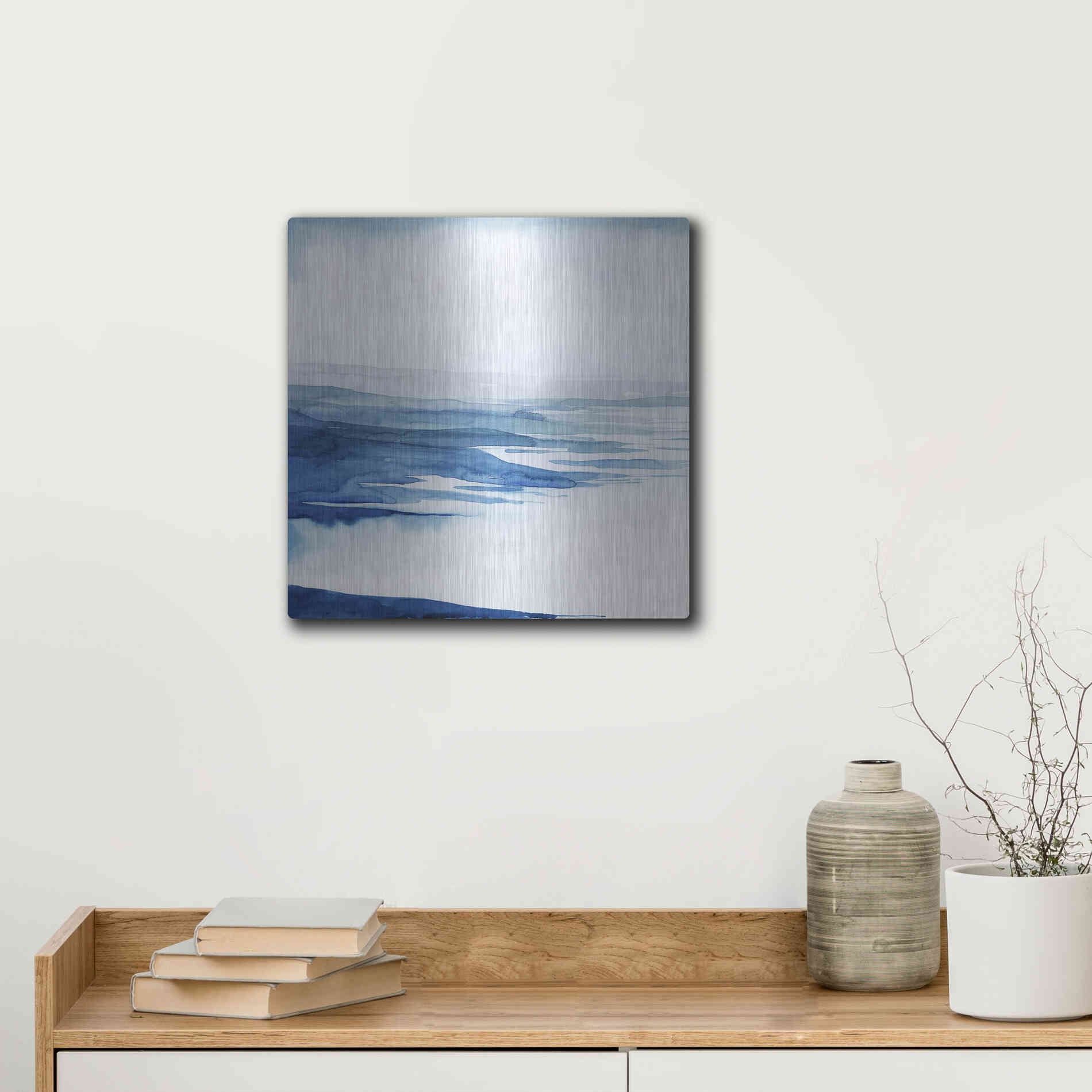 Luxe Metal Art 'Crystallized Lagoon I' by Grace Popp Metal Wall Art,12x12