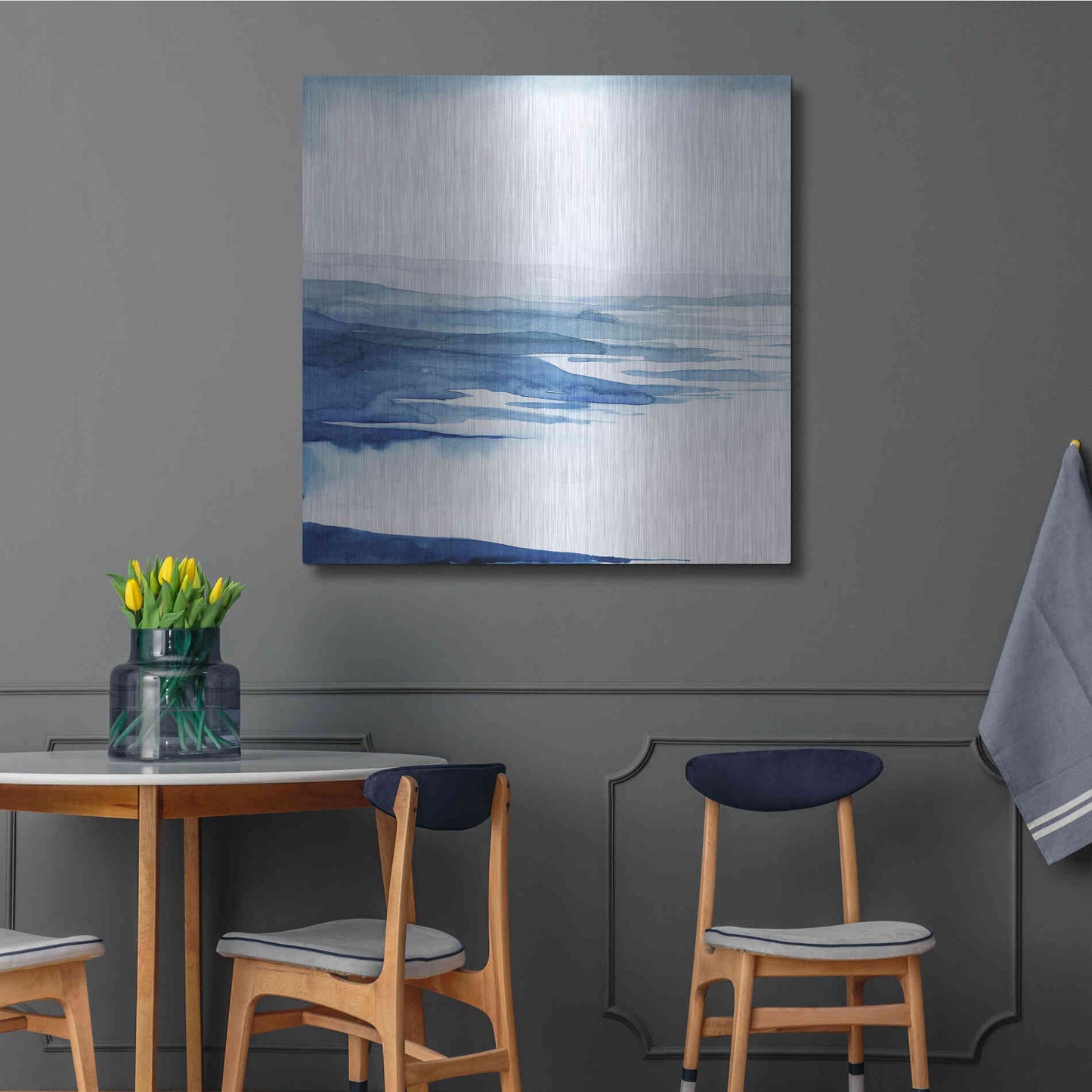 Luxe Metal Art 'Crystallized Lagoon I' by Grace Popp Metal Wall Art,36x36