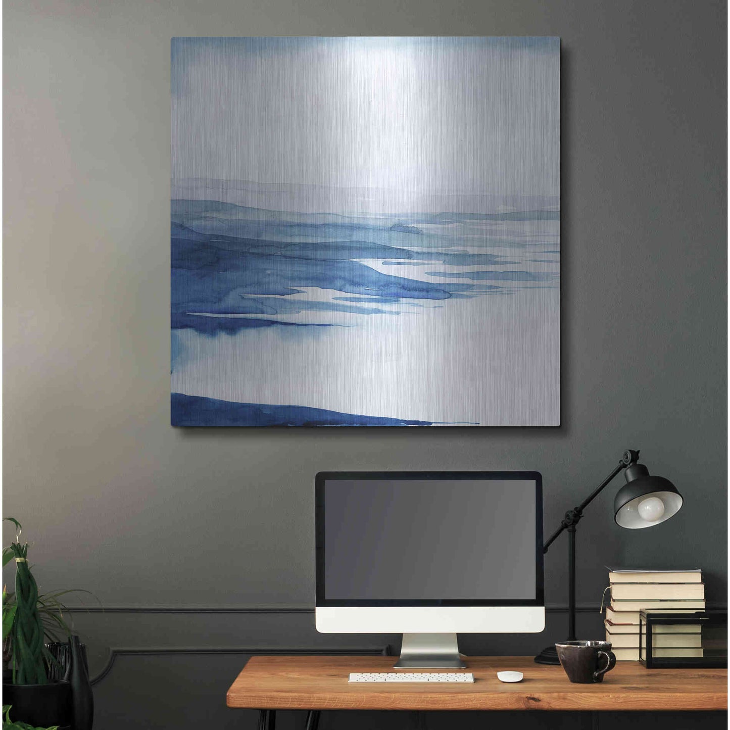 Luxe Metal Art 'Crystallized Lagoon I' by Grace Popp Metal Wall Art,36x36