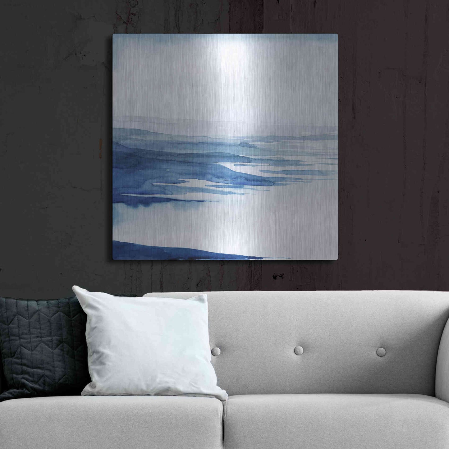 Luxe Metal Art 'Crystallized Lagoon I' by Grace Popp Metal Wall Art,36x36